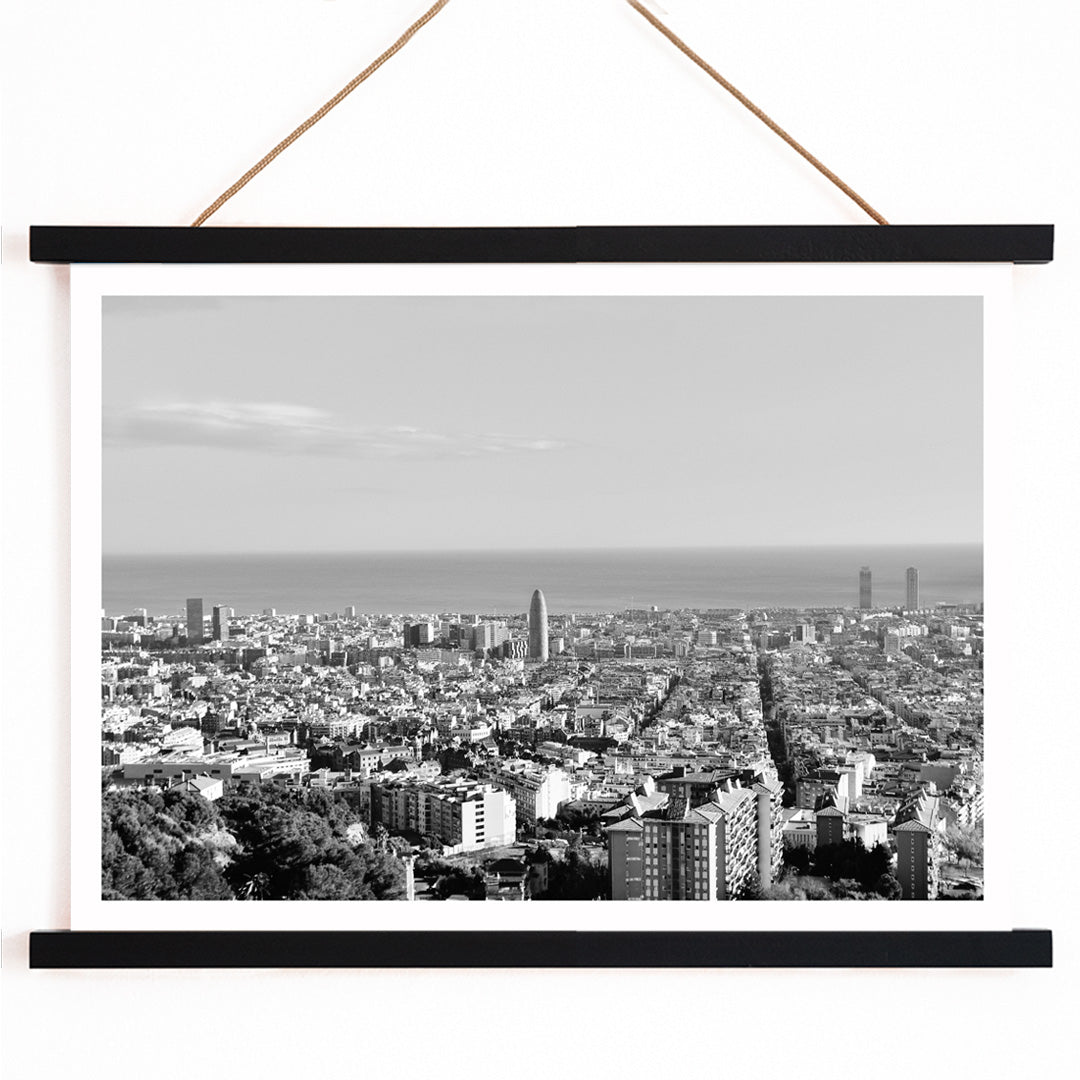 , with wooden magnetic frame on white background