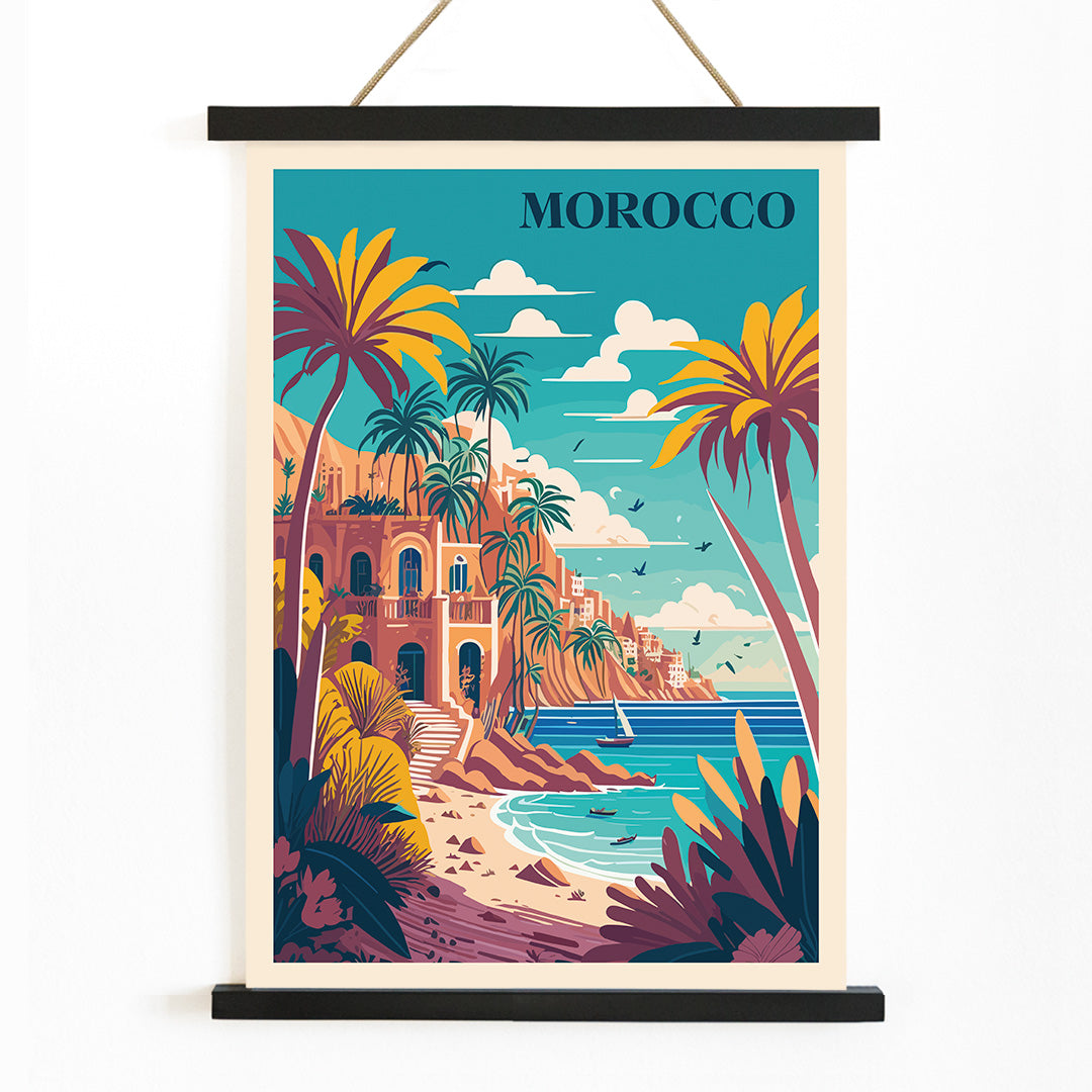 , with wooden magnetic frame on white background