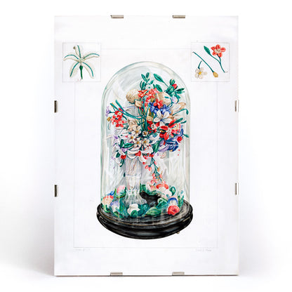 , framed and displayed in modern living room decor