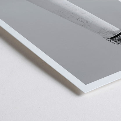 Closeup detail of Cape Saint George Lighthouse poster featuring a tilted lighthouse on a sandy beach in Apalachicola Franklin County Florida