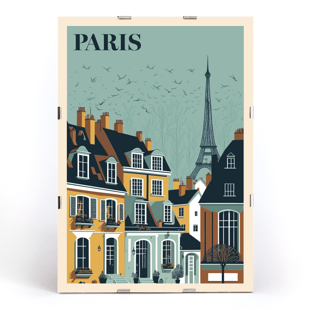 , framed and displayed in modern living room decor